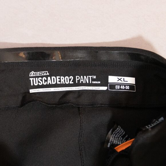 Icon Tuscadero 2 Stretch Padded Black Motorcycle Pants Women's XL Street Riding - Picture 3 of 9